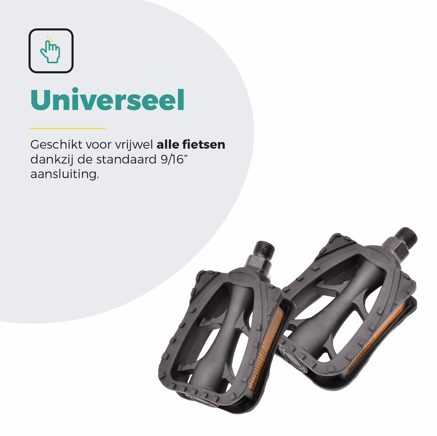 Voltano Antislip E-bike Fietspedalen 421165 Zwart - Universeel - Reflectoren