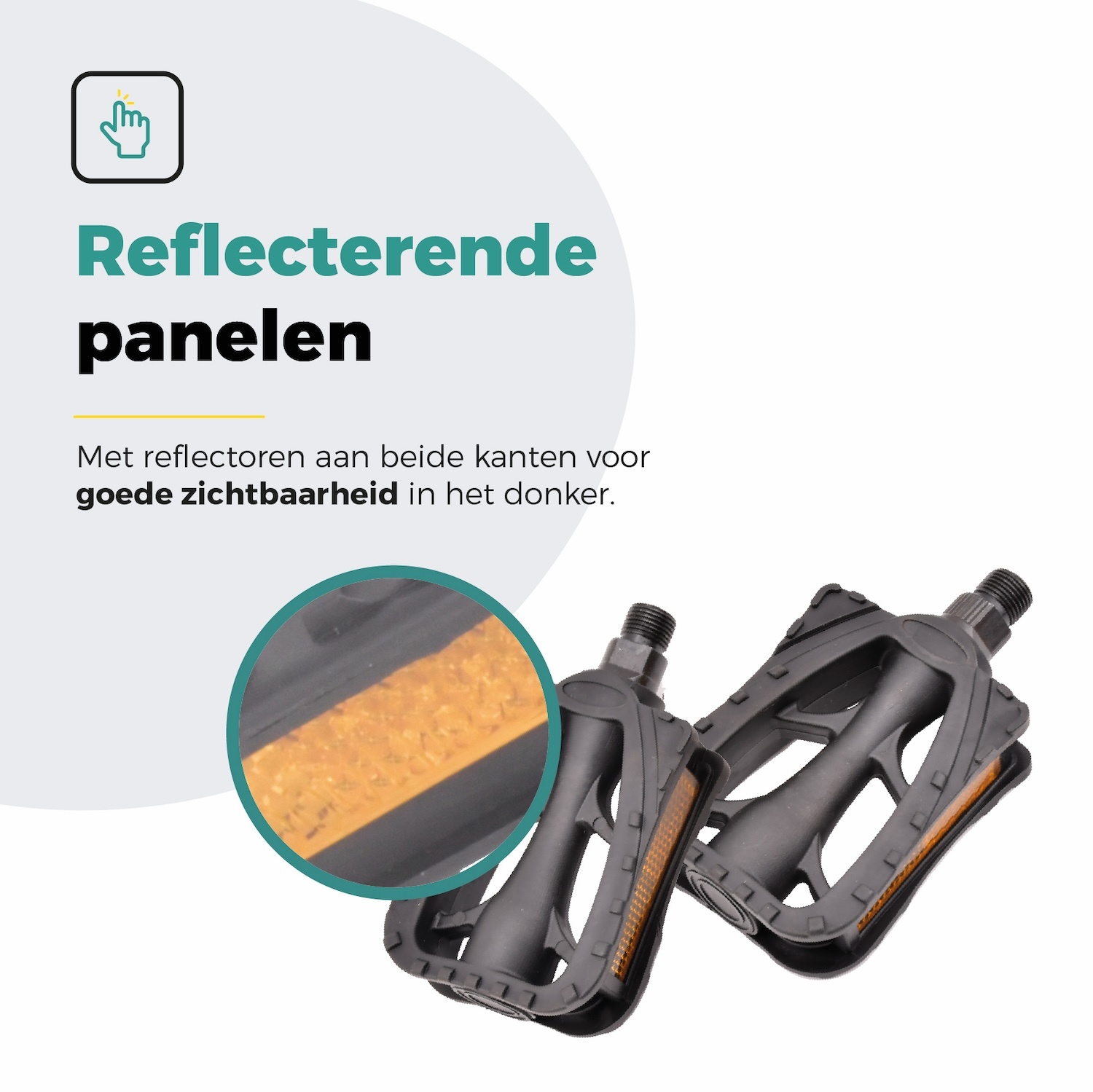 Voltano Antislip E-bike Fietspedalen 421165 Zwart - Universeel - Reflectoren