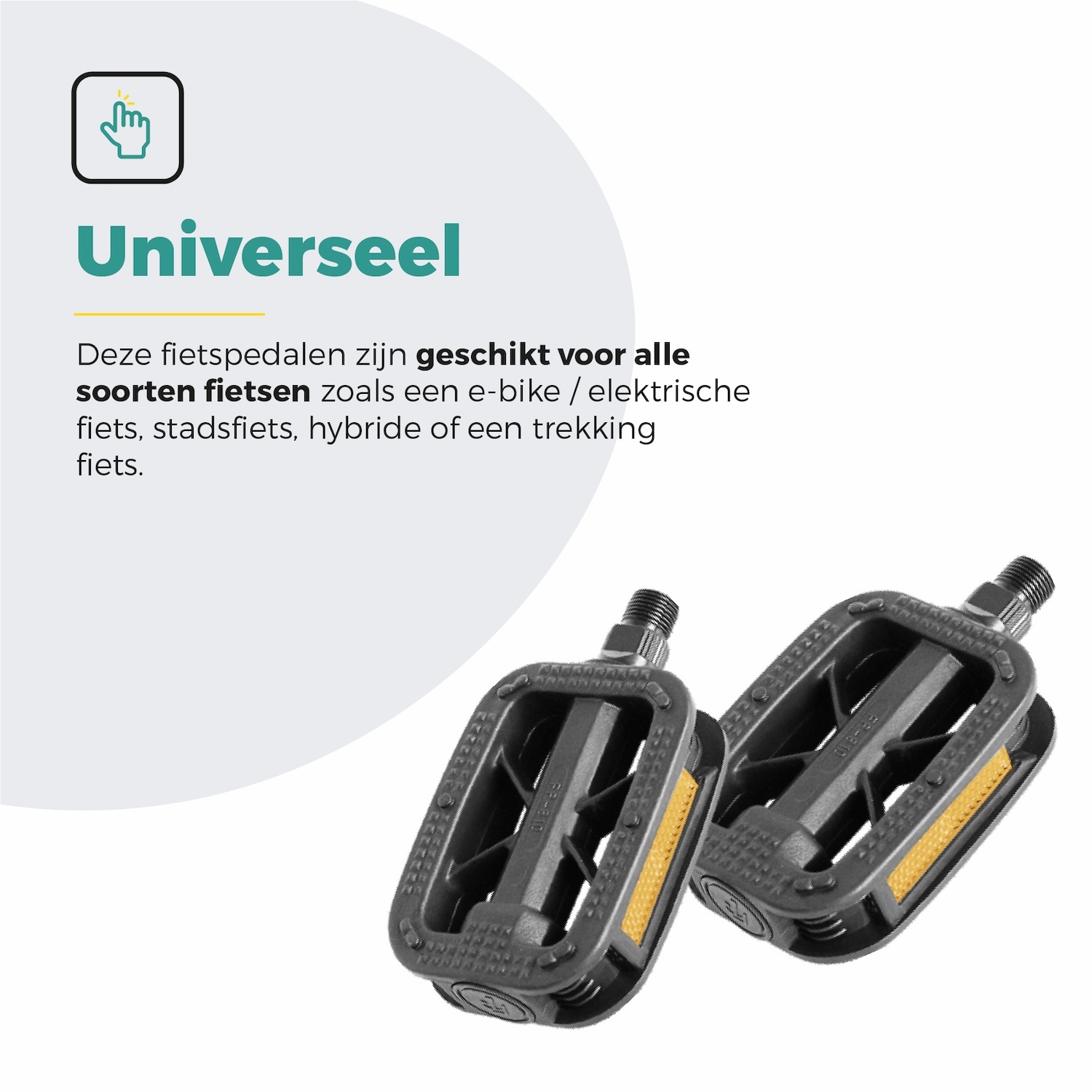 Voltano Antislip E-bike Fietspedalen 421125 Zwart - Universeel - Reflectoren