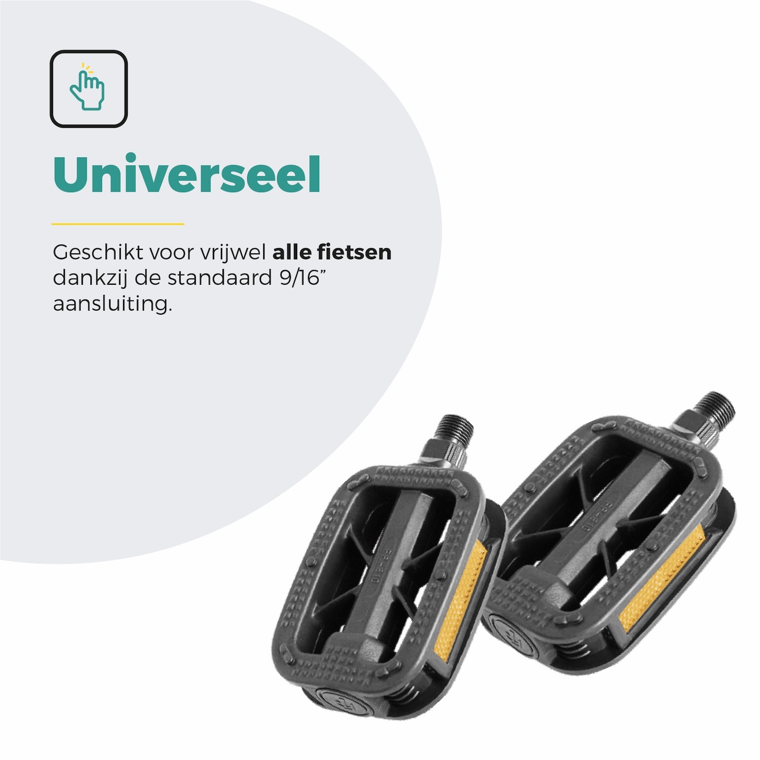 Voltano Antislip E-bike Fietspedalen 421125 Zwart - Universeel - Reflectoren