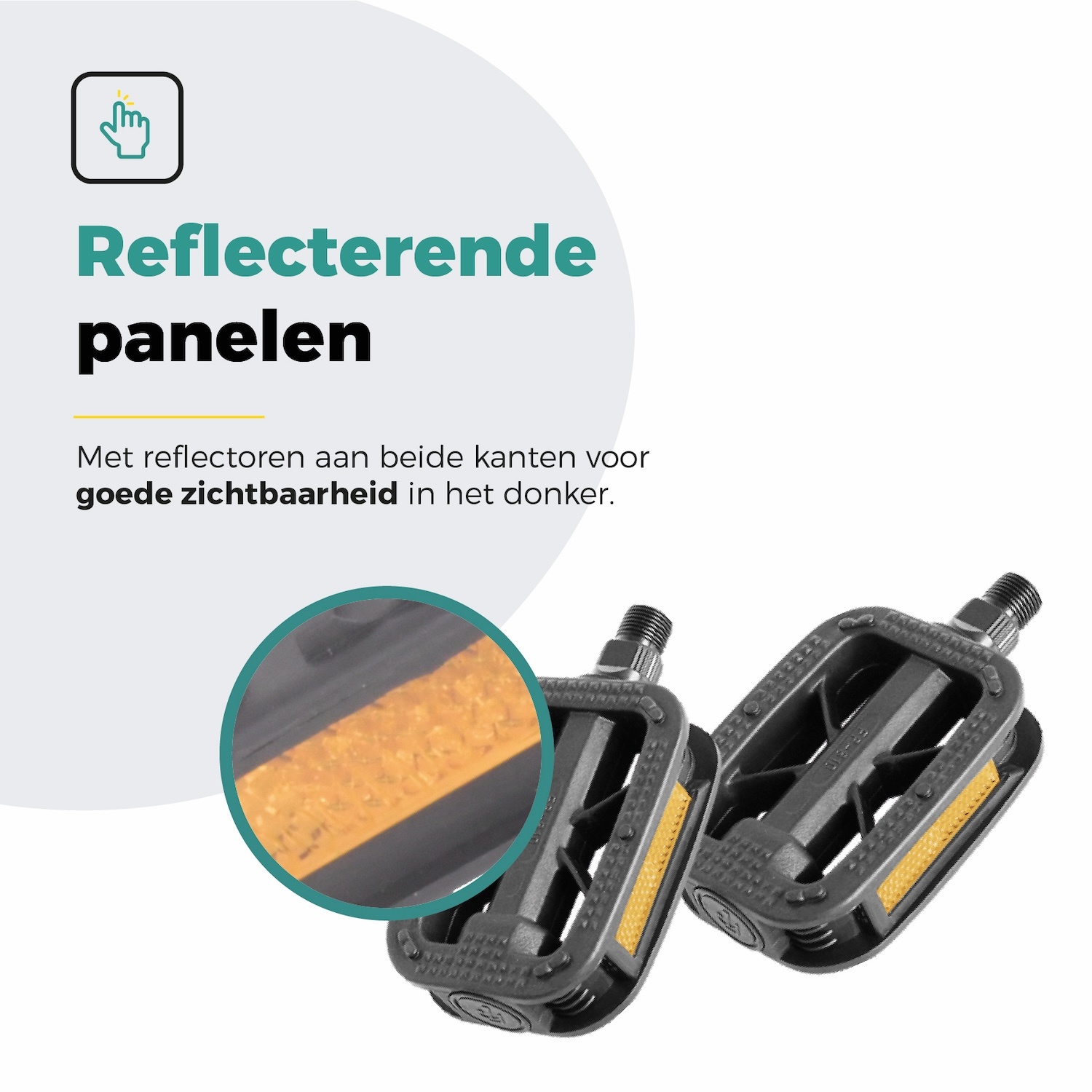 Voltano Antislip E-bike Fietspedalen 421125 Zwart - Universeel - Reflectoren