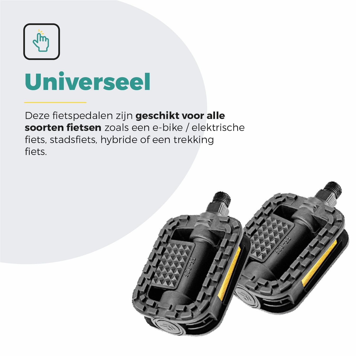 Voltano Antislip E-bike Fietspedalen 421112 Zwart - Universeel - Reflectoren