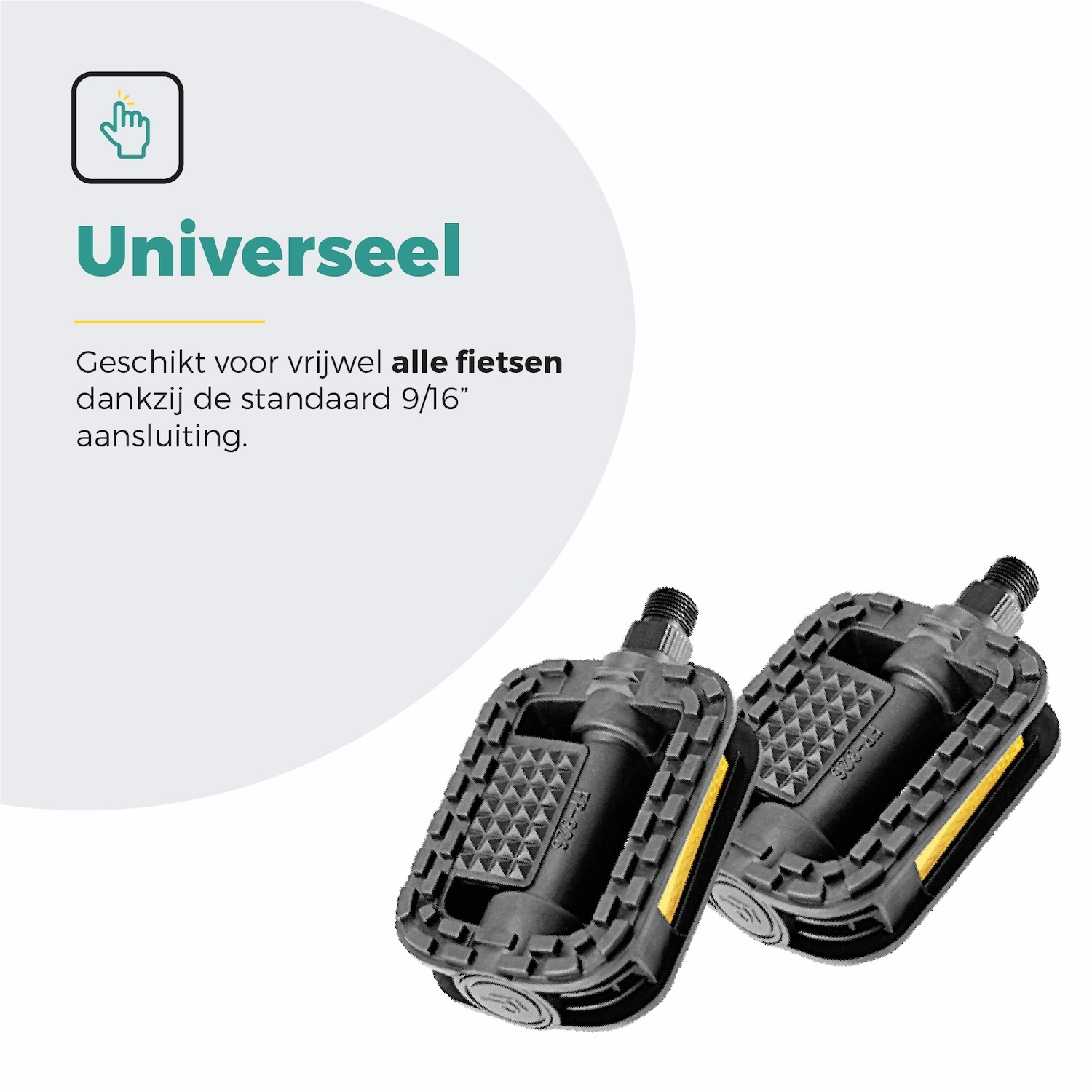 Voltano Antislip E-bike Fietspedalen 421112 Zwart - Universeel - Reflectoren