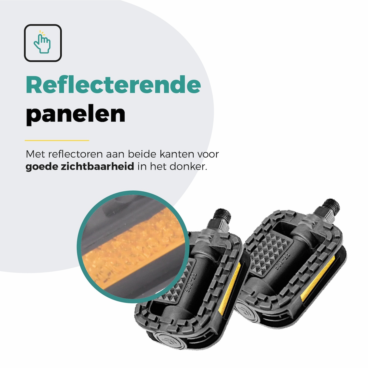 Voltano Antislip E-bike Fietspedalen 421112 Zwart - Universeel - Reflectoren