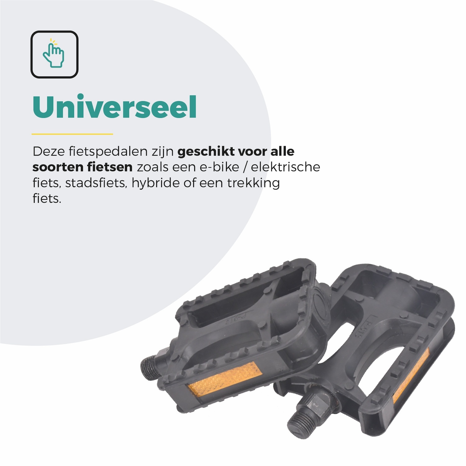 Voltano Antislip E-bike Fietspedalen 421110 Zwart - Universeel - Reflectoren