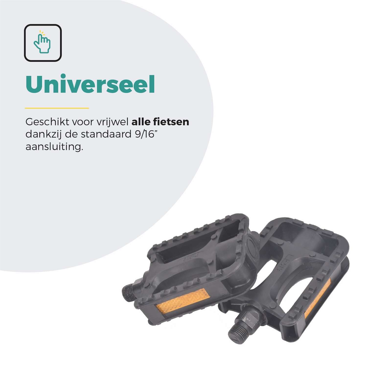 Voltano Antislip E-bike Fietspedalen 421110 Zwart - Universeel - Reflectoren