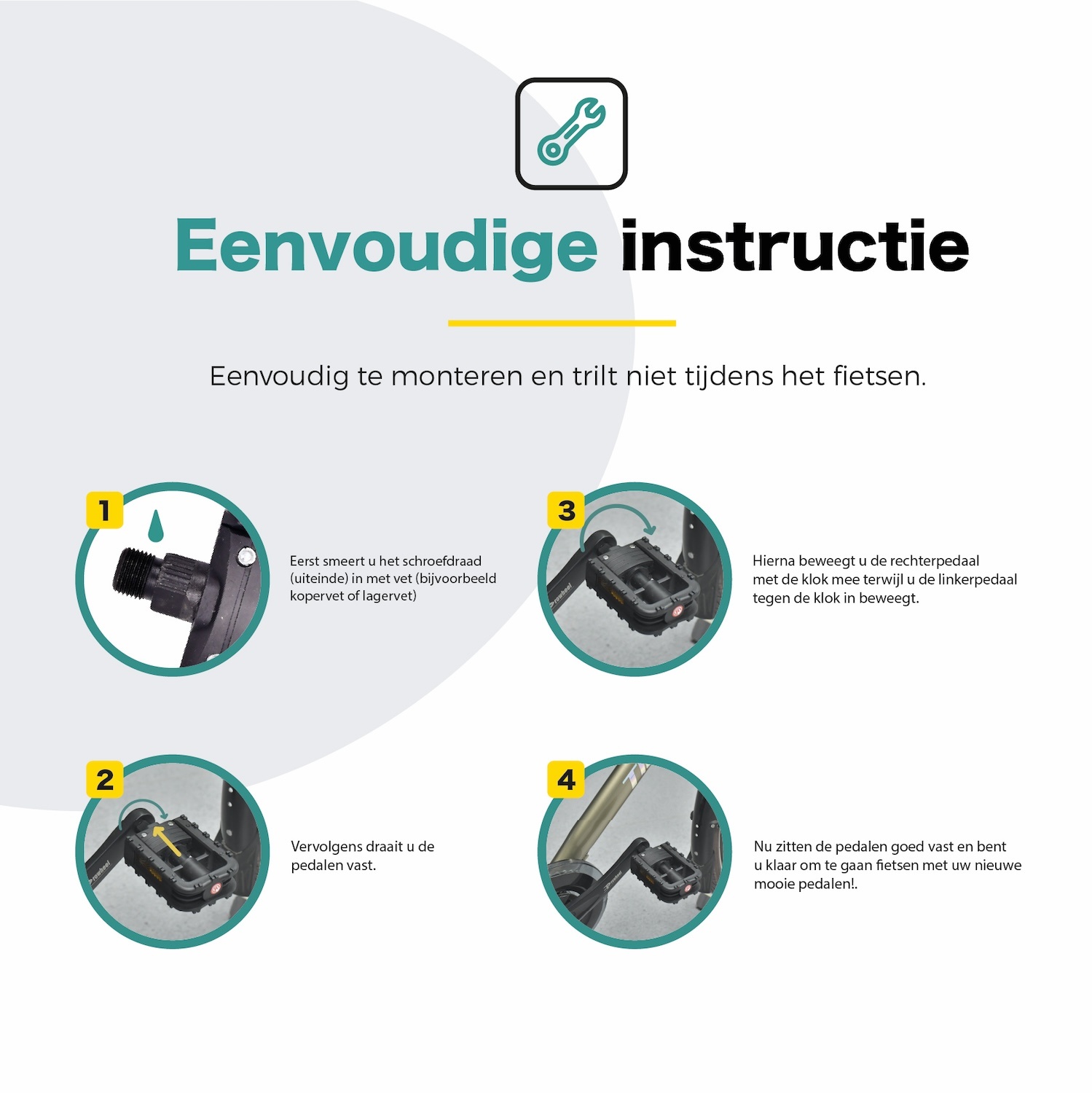 Voltano Antislip E-bike Fietspedalen 421110 Zwart - Universeel - Reflectoren