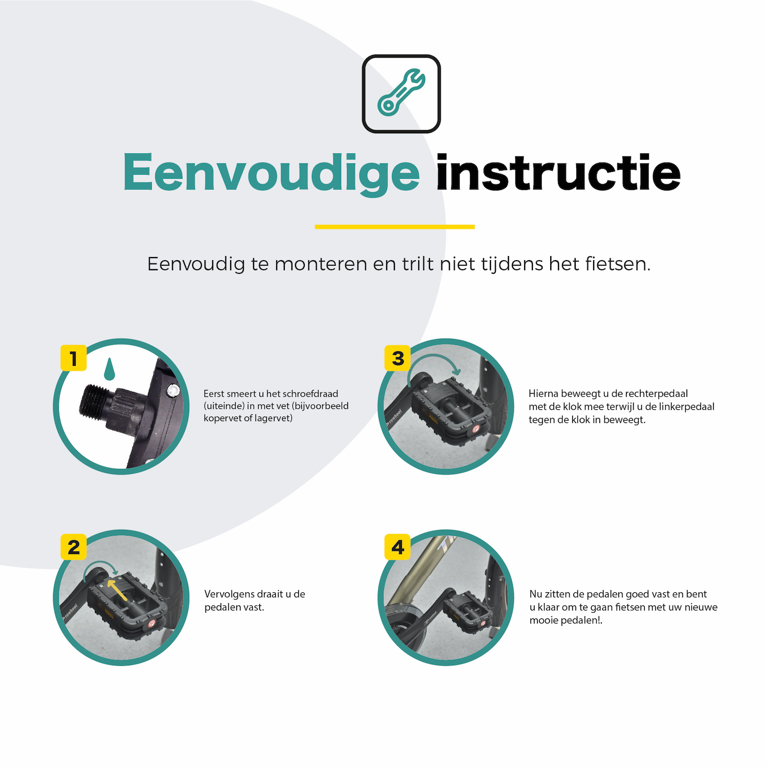 Voltano Antislip E-bike Fietspedalen 421165 Zwart - Universeel - Reflectoren