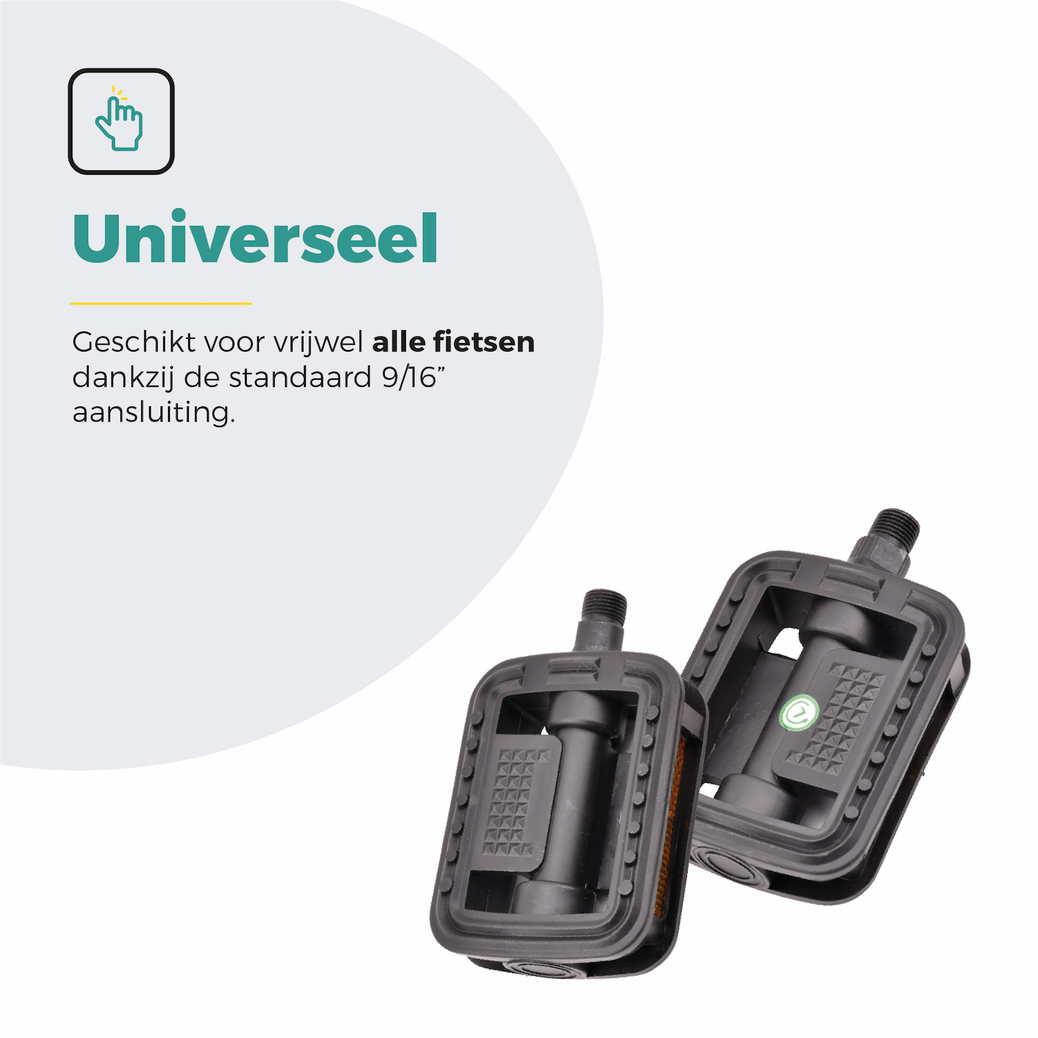 Voltano Antislip E-bike Fietspedalen 421115 Zwart - Universeel - Reflectoren