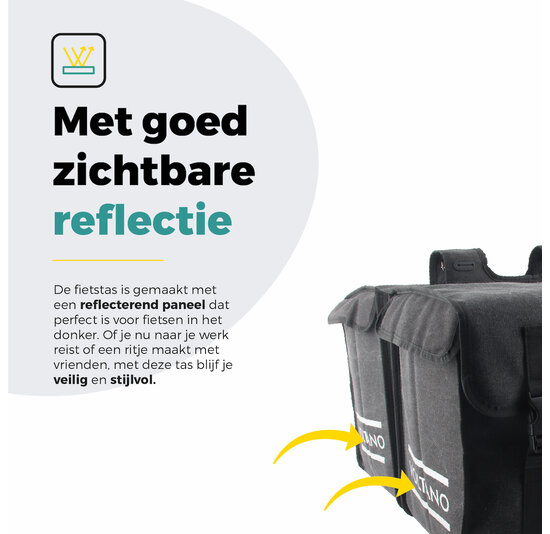 Voltano Canvas Fietstas 70L - Zwart - 100% Waterdicht - Afstandhouder Optie