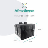 Voltano Canvas Fietstas 70L - Zwart - 100% Waterdicht - Afstandhouder Optie