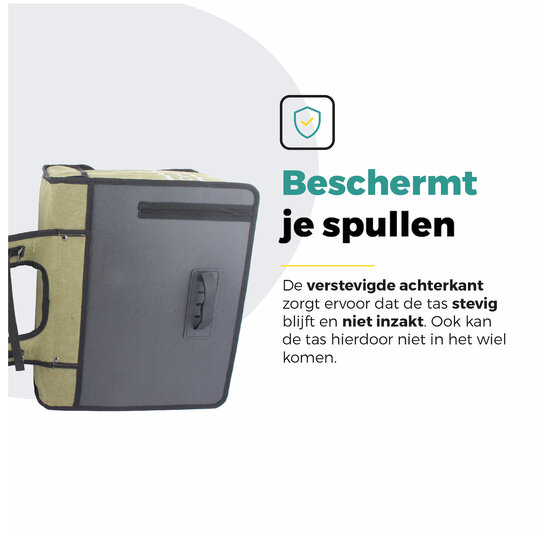 Voltano Canvas Fietstas 70L - Olijf Groen - 100% Waterdicht - Afstandhouder Optie