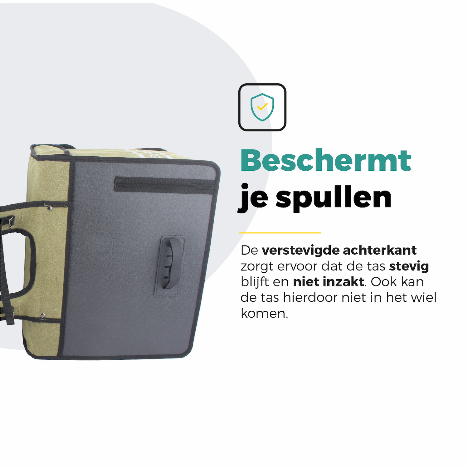 Voltano Canvas Fietstas 70L - Olijf Groen - 100% Waterdicht - Afstandhouder Optie