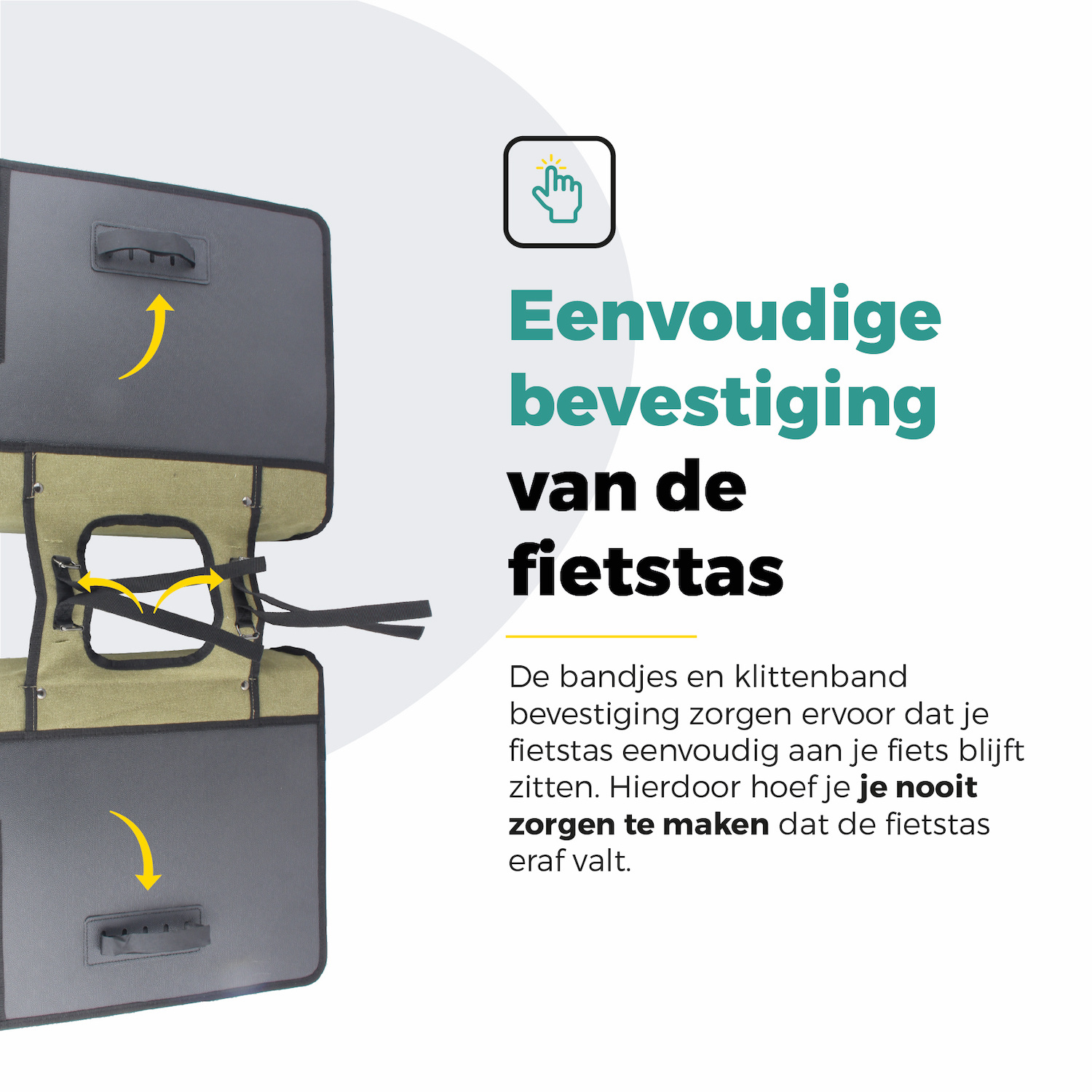 Voltano Canvas Fietstas 70L - Olijf Groen - 100% Waterdicht - Afstandhouder Optie