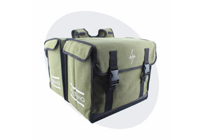 Voltano Canvas Fietstas 70L - Olijf Groen - 100% Waterdicht - Afstandhouder Optie