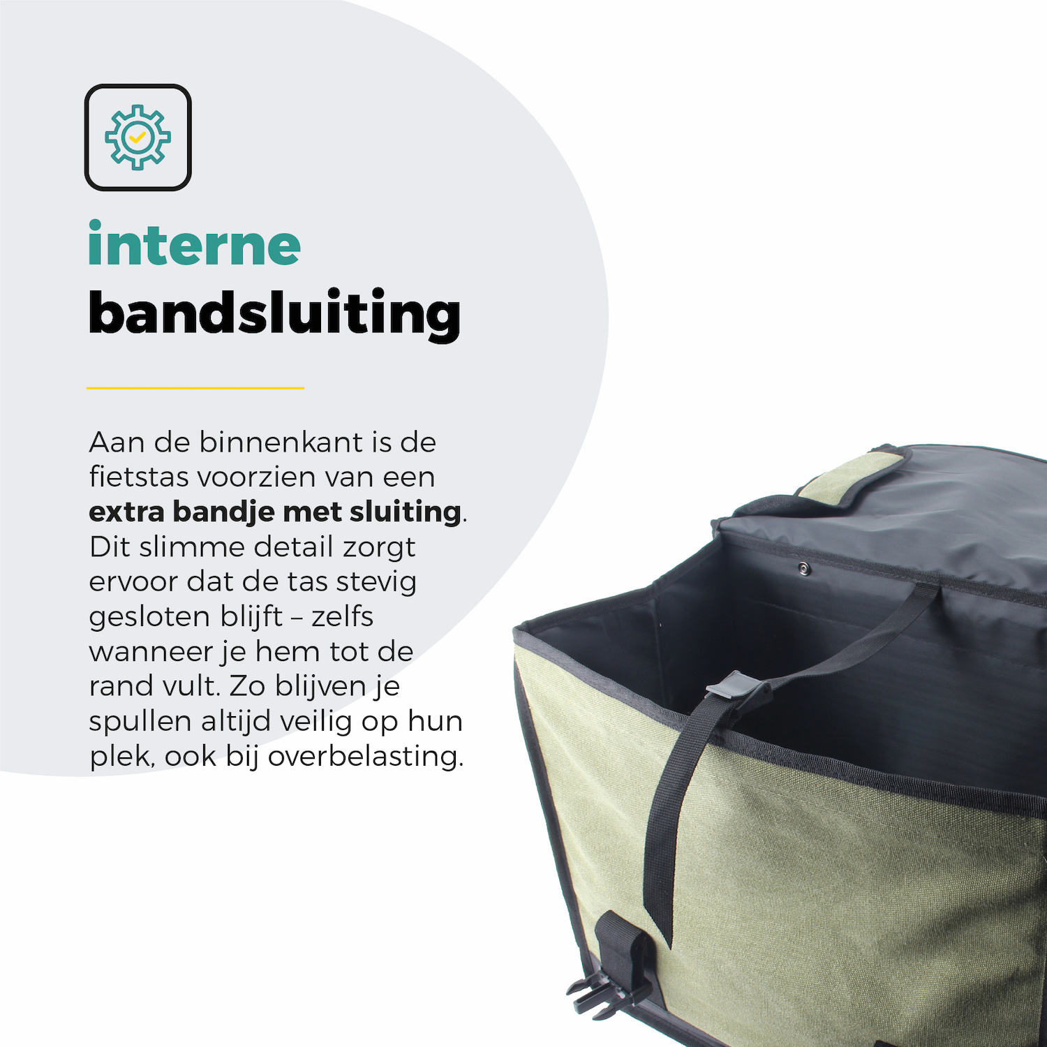 Voltano Canvas Fietstas 70L - Olijf Groen - 100% Waterdicht - Afstandhouder Optie
