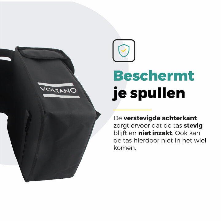 Voltano Dubbele Fietstas 40L Afgeschuind - Zwart - Waterdicht