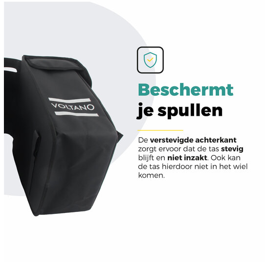 Voltano Dubbele Fietstas 40L Afgeschuind - Zwart - Waterdicht