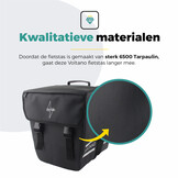 Voltano Dubbele Fietstas 40L Afgeschuind - Zwart - Waterdicht