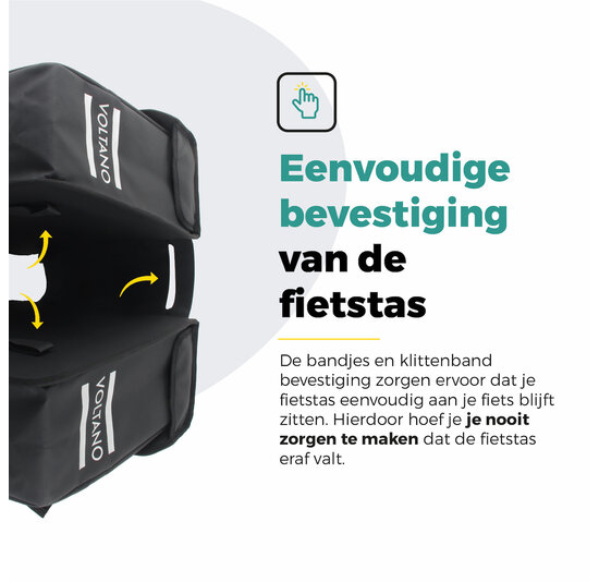 Voltano Dubbele Fietstas 40L Afgeschuind - Zwart - Waterdicht