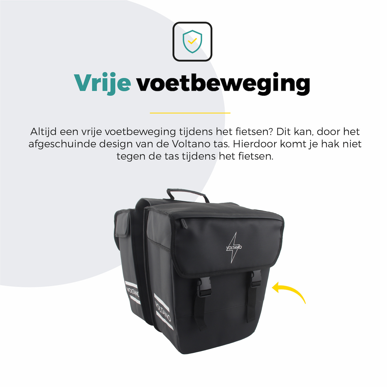 Voltano Dubbele Fietstas 40L Afgeschuind - Zwart - Waterdicht