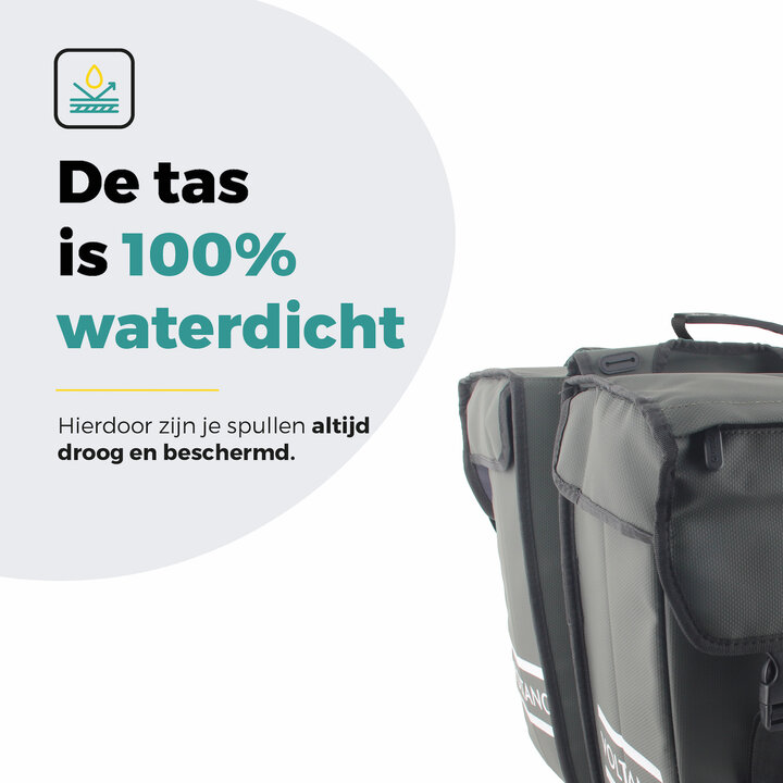 Voltano Dubbele Fietstas 40L Afgeschuind - Intense Green - Waterdicht