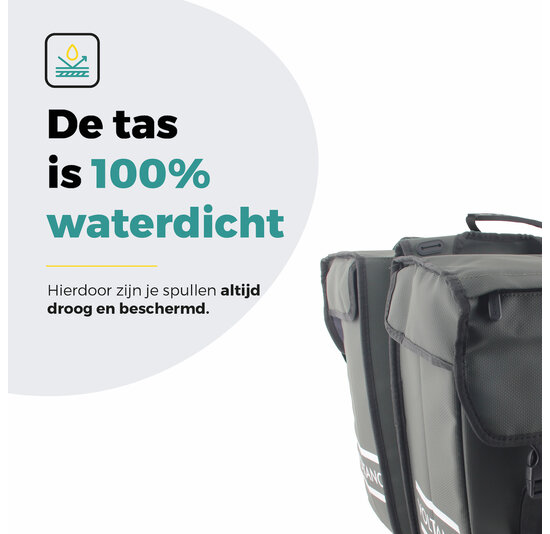 Voltano Dubbele Fietstas 40L Afgeschuind - Intense Green - Waterdicht