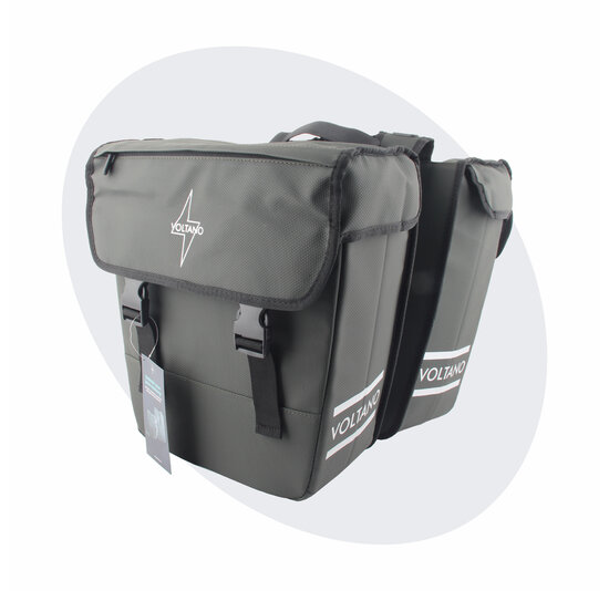 Voltano Dubbele Fietstas 40L Afgeschuind - Intense Green - Waterdicht