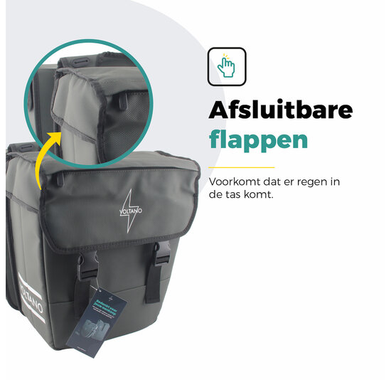 Voltano Dubbele Fietstas 40L Afgeschuind - Intense Green - Waterdicht