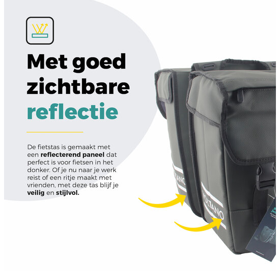 Voltano Dubbele Fietstas 40L Afgeschuind - Intense Green - Waterdicht