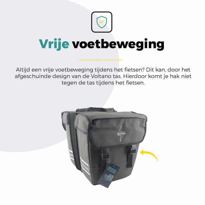 Voltano Dubbele Fietstas 40L Afgeschuind - Intense Green - Waterdicht