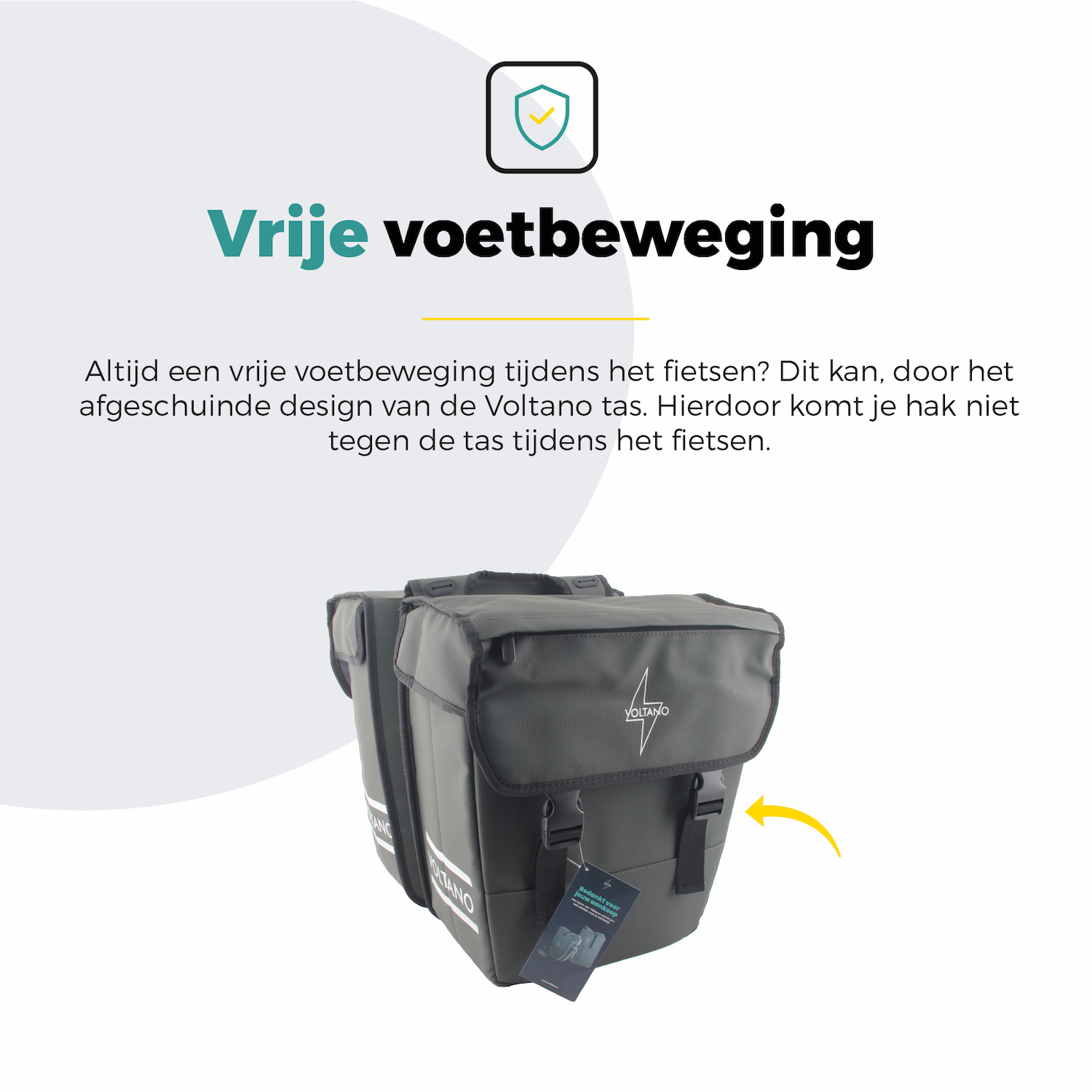 Voltano Dubbele Fietstas 40L Afgeschuind - Intense Green - Waterdicht