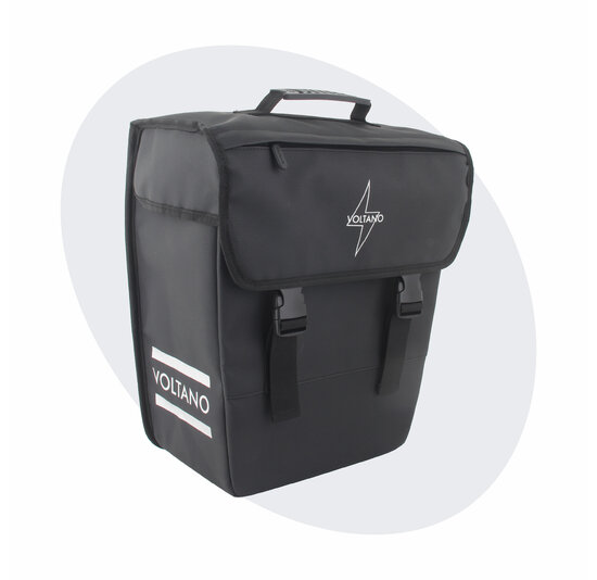 Voltano Enkele Fietstas 20L - Zwart - Afgeschuind - Waterdicht