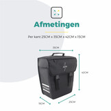 Voltano Enkele Fietstas 20L - Zwart - Afgeschuind - Waterdicht