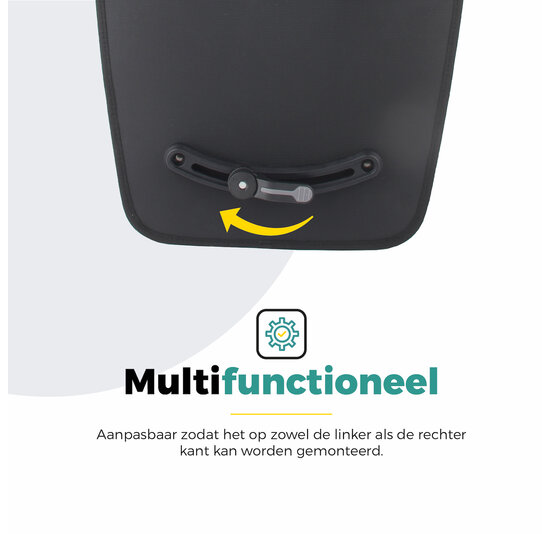 Voltano Enkele Fietstas 20L - Zwart - Afgeschuind - Waterdicht