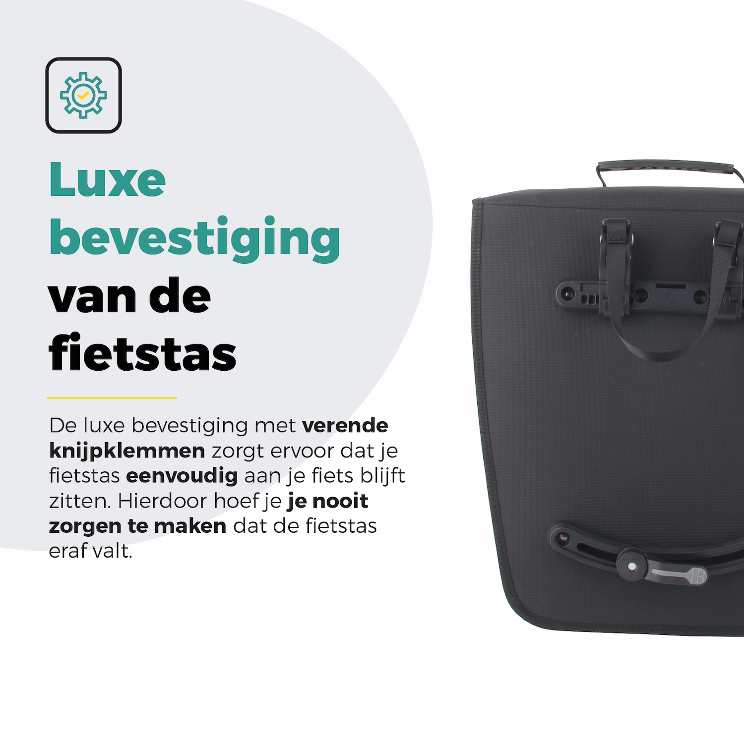 Voltano Enkele Fietstas 20L - Zwart - Afgeschuind - Waterdicht