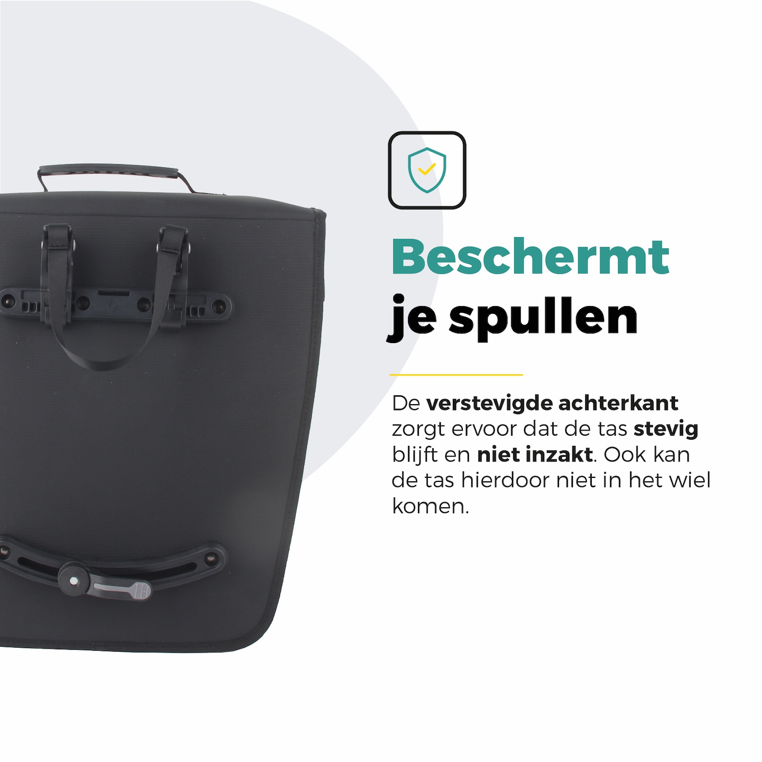 Voltano Enkele Fietstas 20L - Zwart - Afgeschuind - Waterdicht