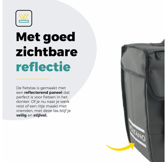 Voltano Enkele Fietstas 20L - Intense Green  - Afgeschuind - Waterdicht