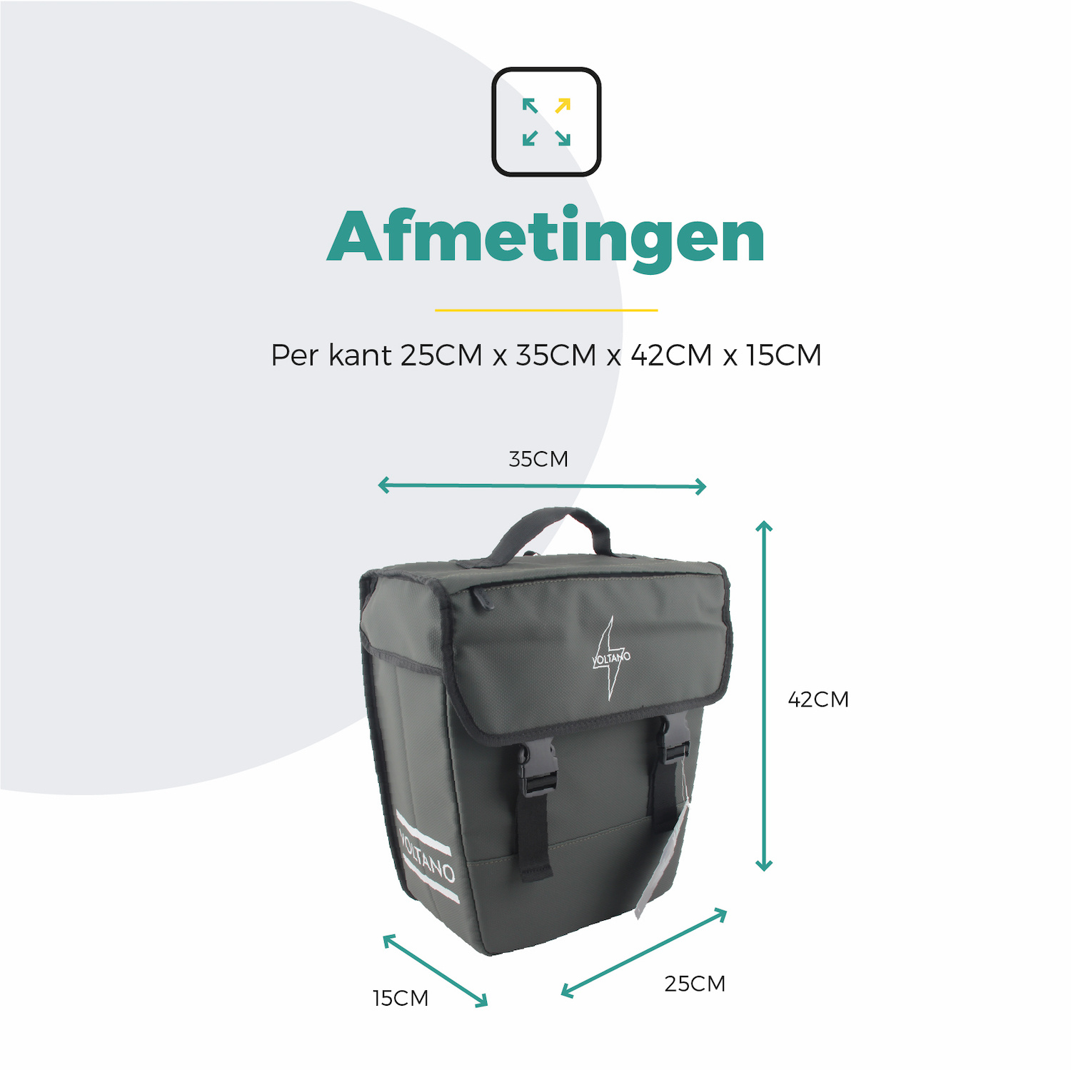 Voltano Enkele Fietstas 20L - Intense Green  - Afgeschuind - Waterdicht