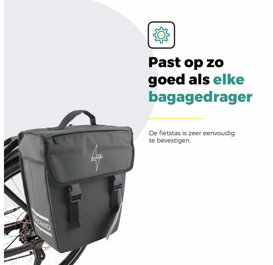 Voltano Enkele Fietstas 20L - Intense Green  - Afgeschuind - Waterdicht