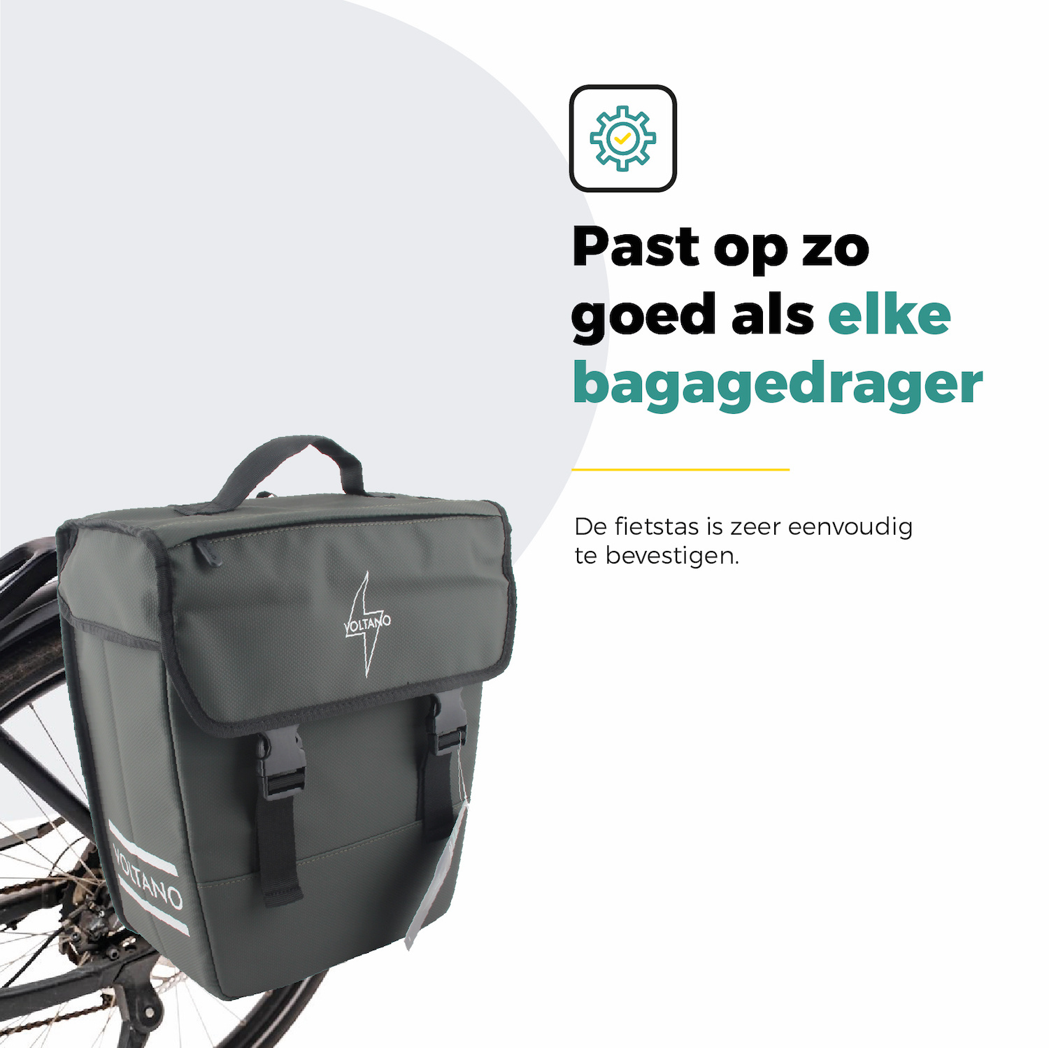 Voltano Enkele Fietstas 20L - Intense Green  - Afgeschuind - Waterdicht