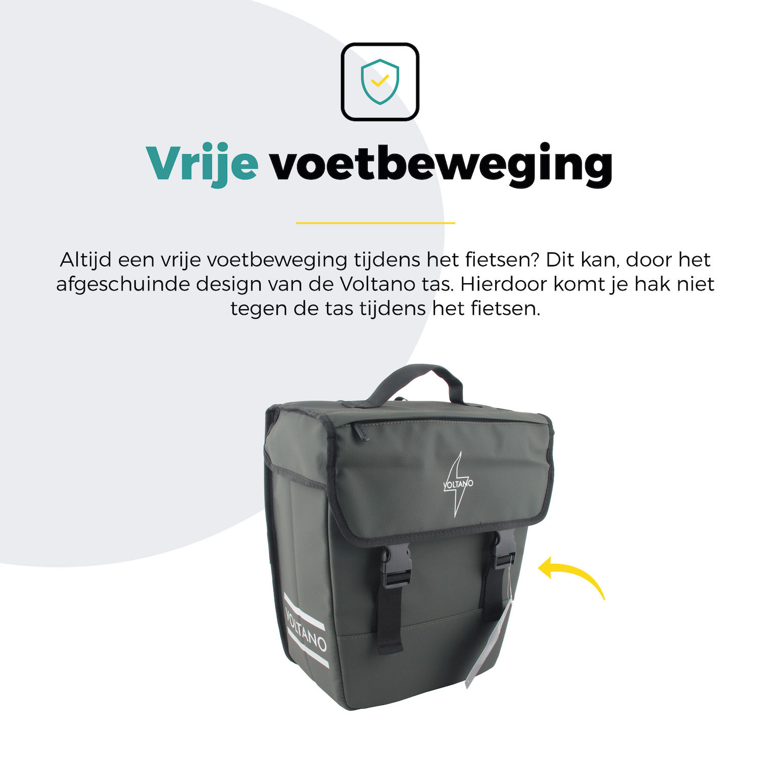 Voltano Enkele Fietstas 20L - Intense Green  - Afgeschuind - Waterdicht