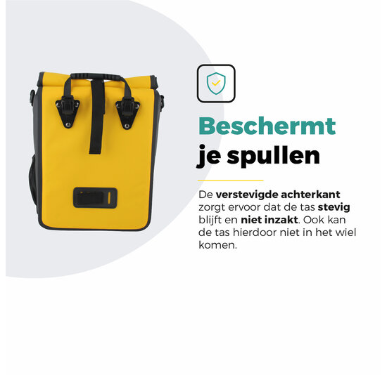Voltano Fietstas 16L - Geel / Zwart - Enkele Pakaftas - 100% Waterdicht