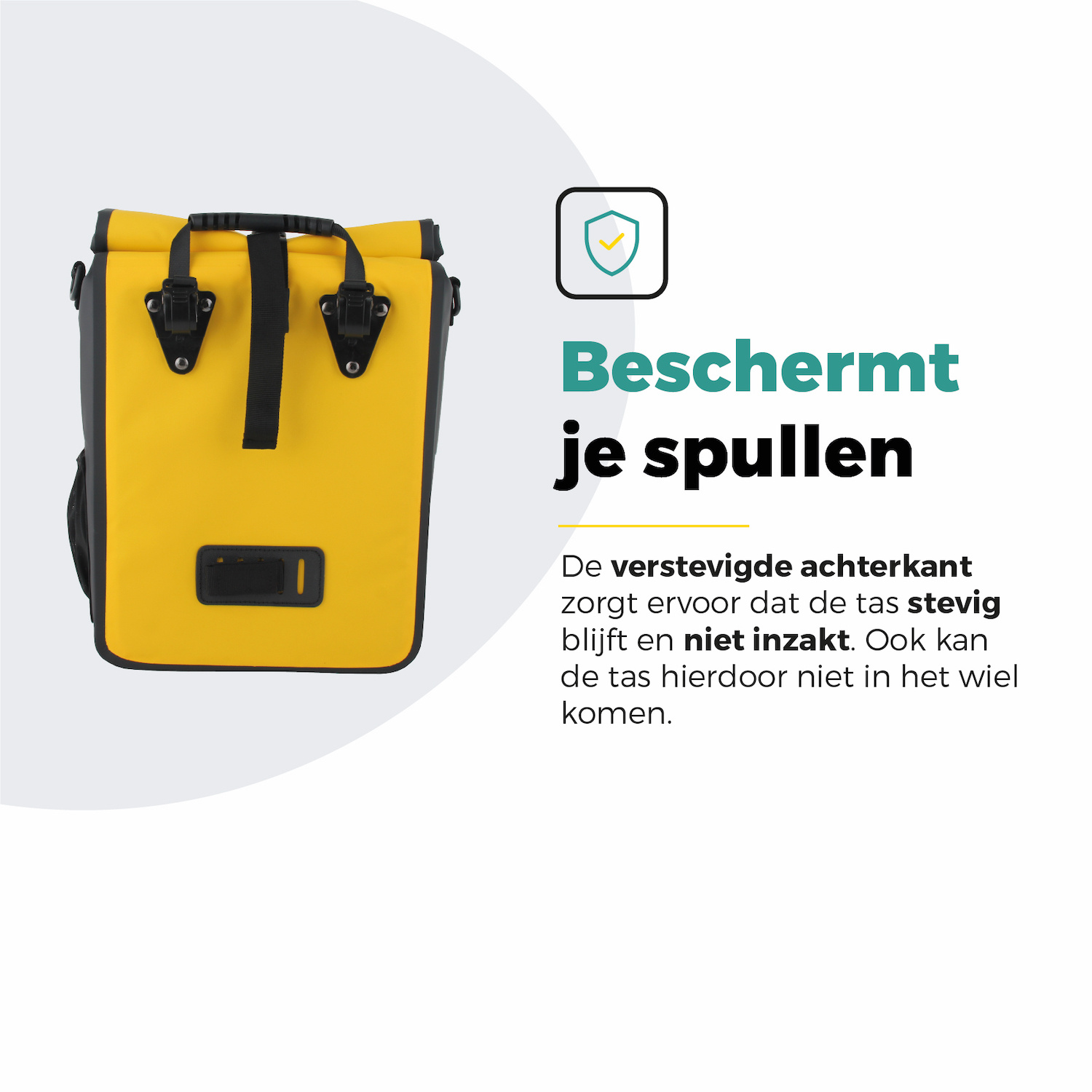 Voltano Fietstas 16L - Geel / Zwart - Enkele Pakaftas - 100% Waterdicht