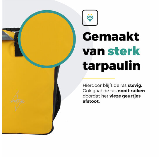 Voltano Fietstas 16L - Geel / Zwart - Enkele Pakaftas - 100% Waterdicht
