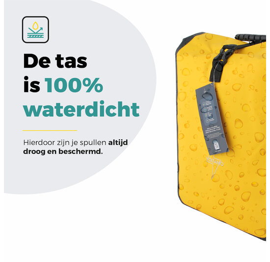 Voltano Fietstas 16L - Geel / Zwart - Enkele Pakaftas - 100% Waterdicht
