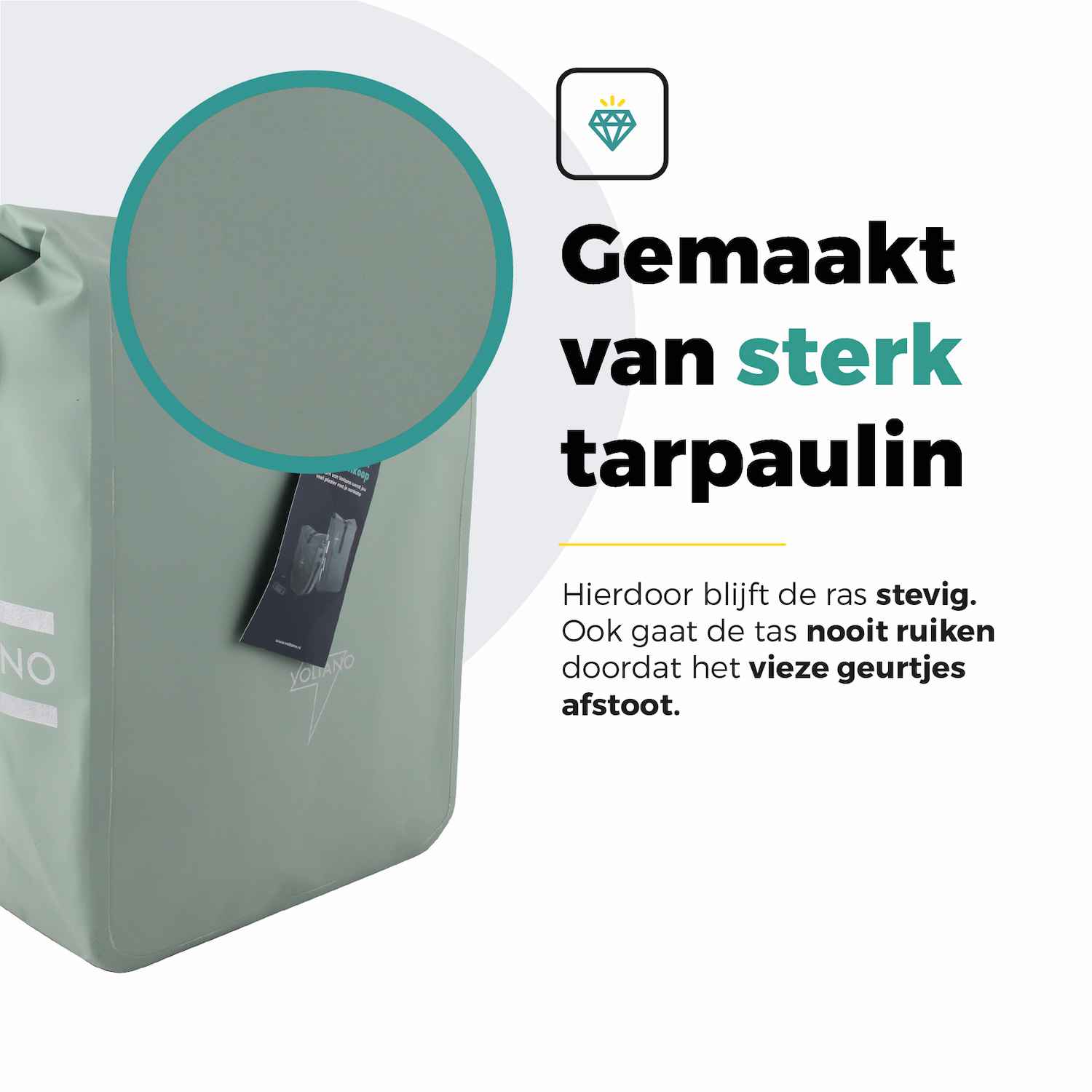 Voltano Fietstas 16L - Mint Groen - Enkele Pakaftas - 100% Waterdicht