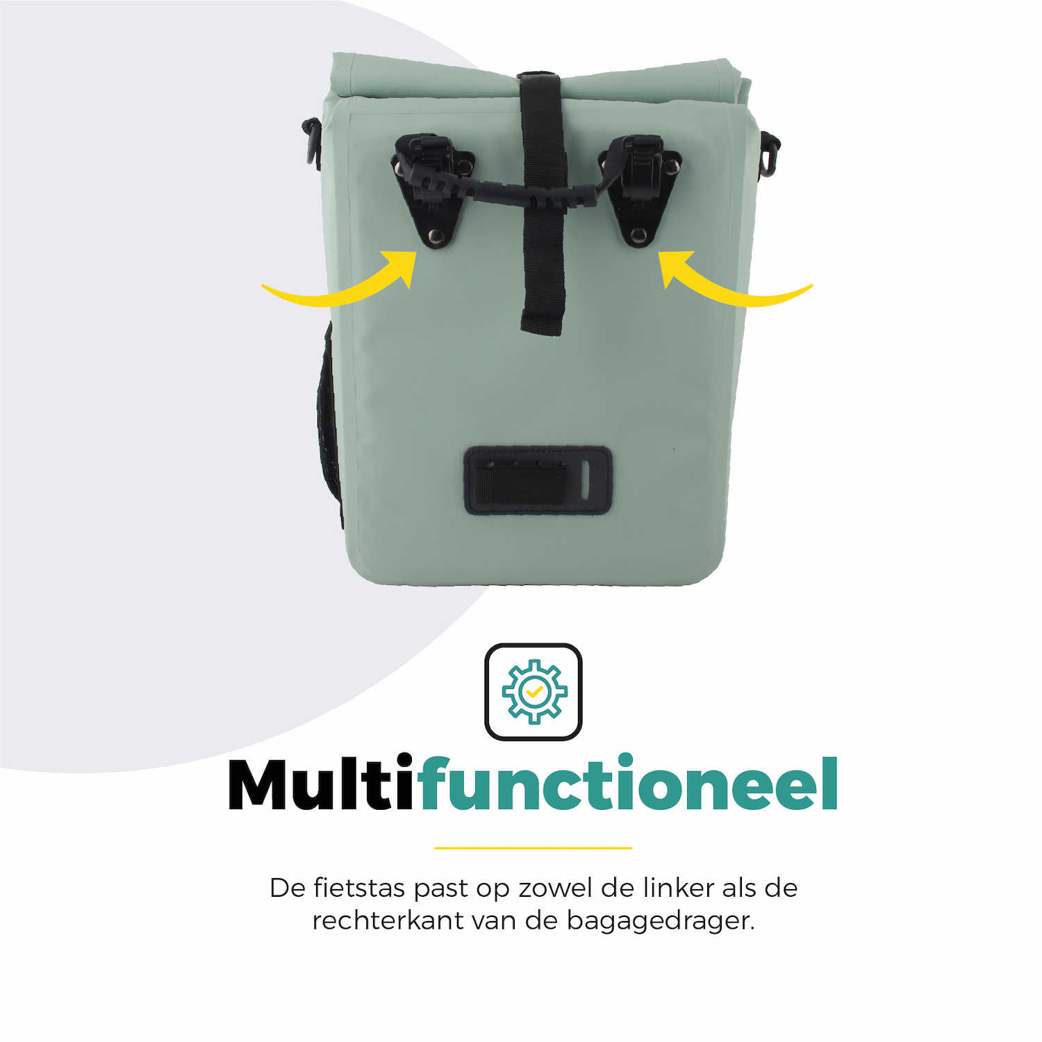 Voltano Fietstas 16L - Mint Groen - Enkele Pakaftas - 100% Waterdicht