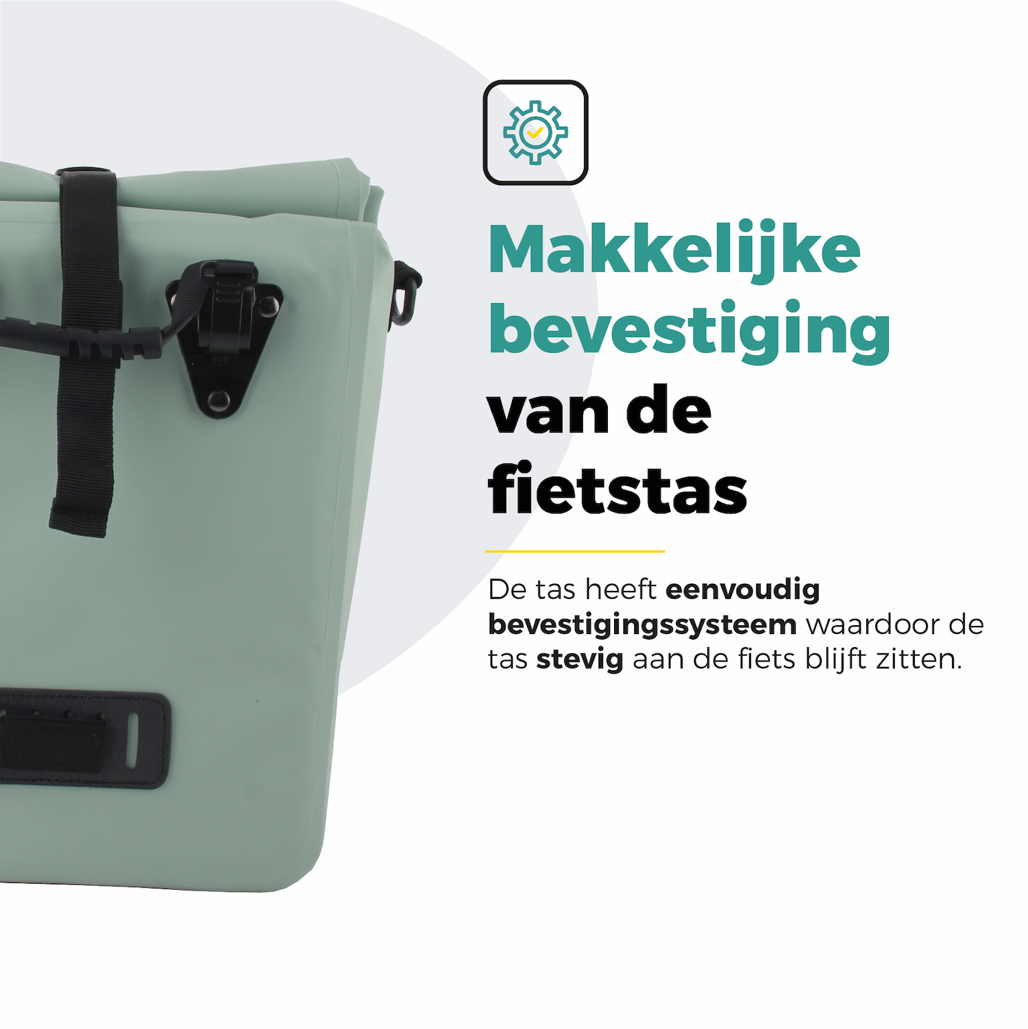 Voltano Fietstas 16L - Mint Groen - Enkele Pakaftas - 100% Waterdicht