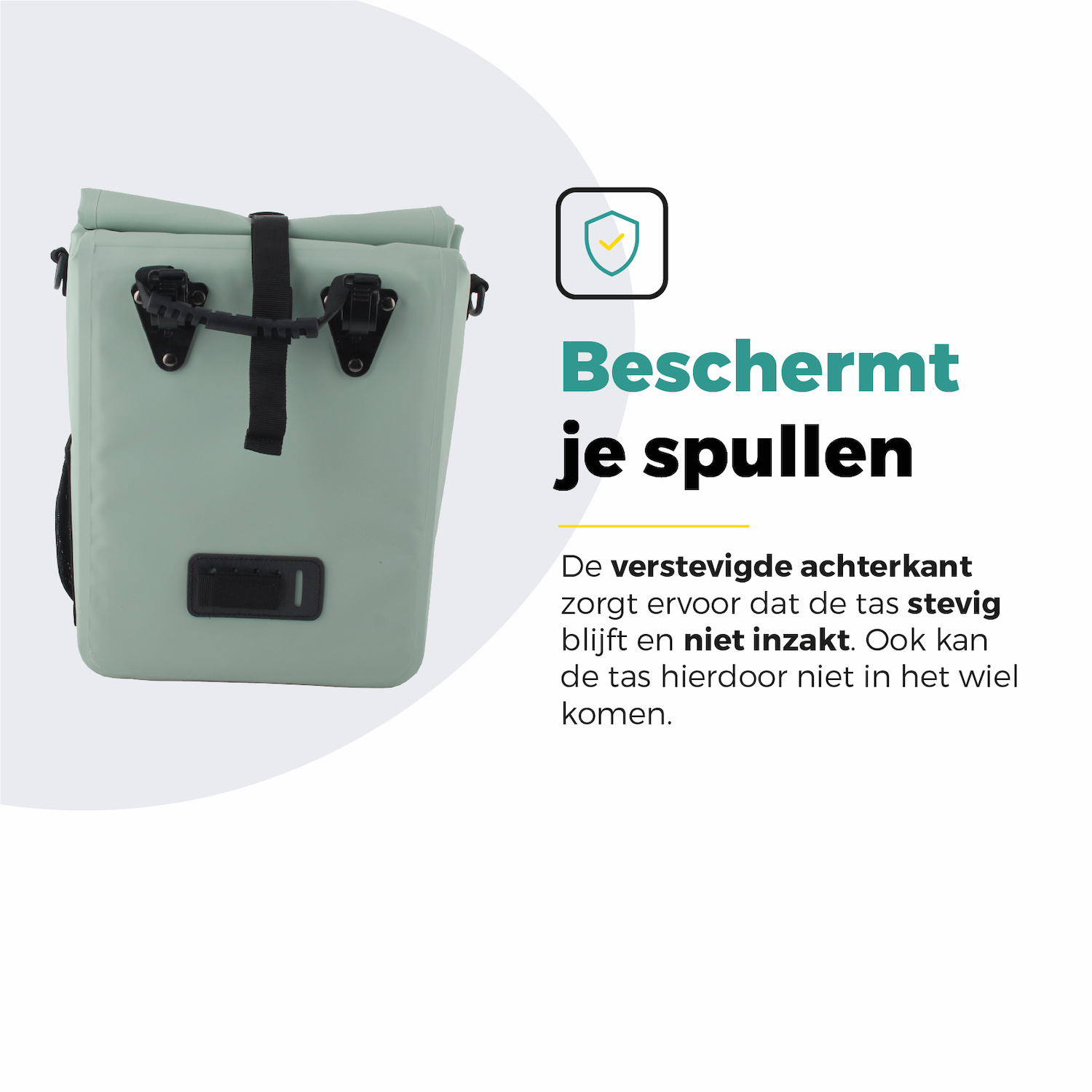 Voltano Fietstas 16L - Mint Groen - Enkele Pakaftas - 100% Waterdicht